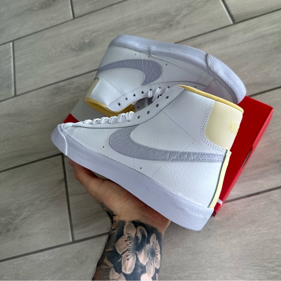 NIKE BLAZER MID WHITE BLUE - Picture 3 of 4